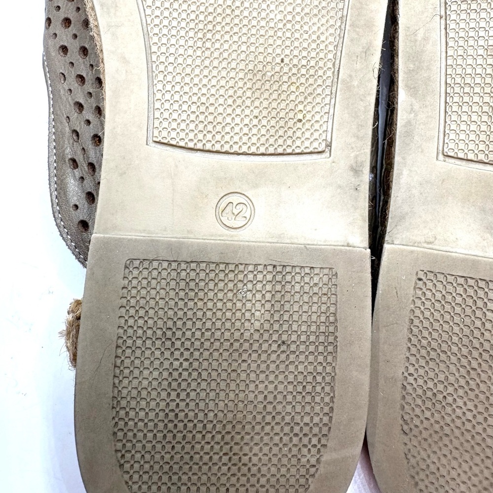 Bueno Tan Perforated Leather Espadrille Slides | 42 - Picture 8 of 10